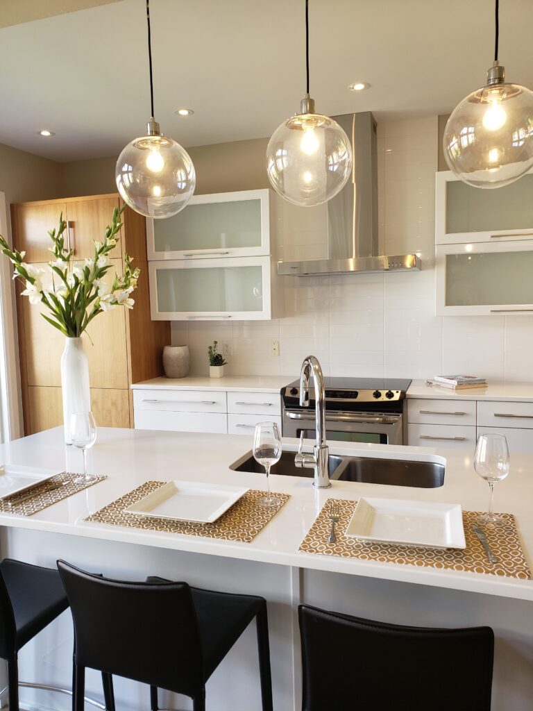 Custom kitchen lighting and fixtures